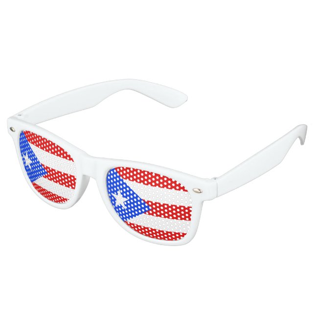 Puerto Rico Flag Retro Sunglasses (Angled)
