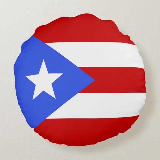 Puerto Rico flag Round Cushion (Back)