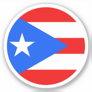 Puerto Rico Flag Round Sticker
