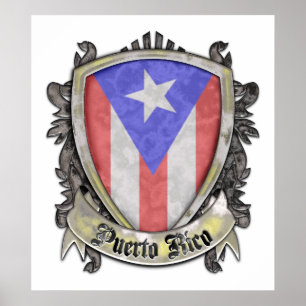 Puerto Rico Flag - Shield Crest Poster
