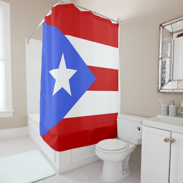 Puerto Rico flag Shower Curtain (In Situ)