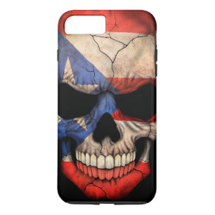 Puerto Rico Flag Skull on Black iPhone 8 Plus/7 Plus Case
