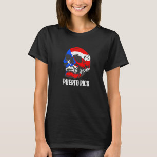Puerto Rico Flag Skull Puerto Rican Pride Patrioti T-Shirt