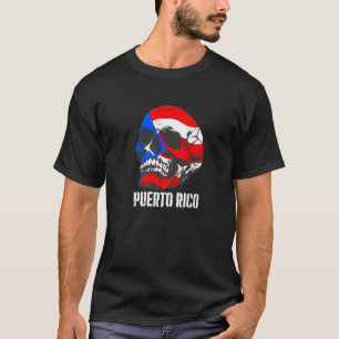 Puerto Rico Flag Skull Puerto Rican Pride Patrioti T-Shirt