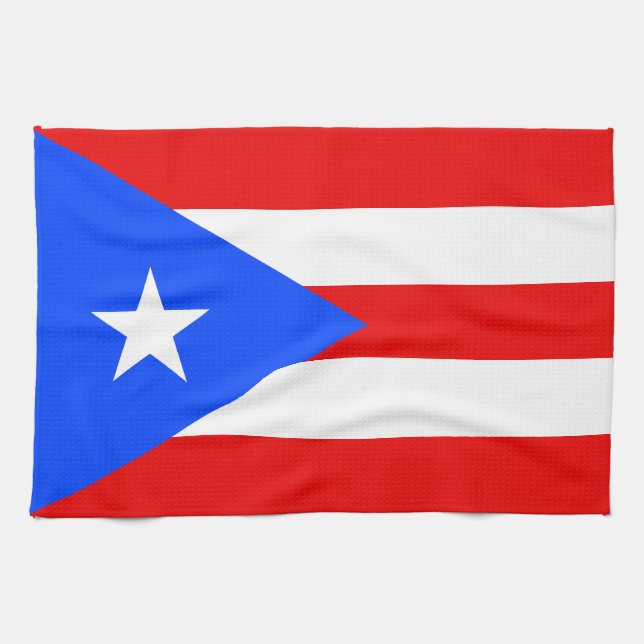 Puerto Rico Flag Tea Towel (Horizontal)