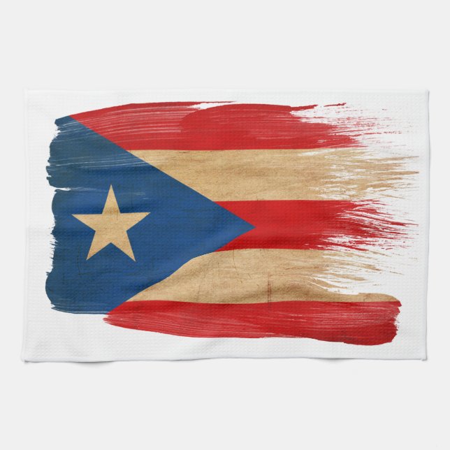 Puerto Rico Flag Tea Towel (Horizontal)