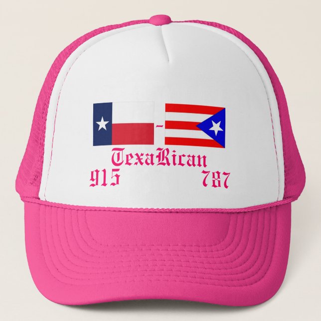 puerto_rico_flag, TexasFlag, TexaRican, 915    ... Trucker Hat (Front)