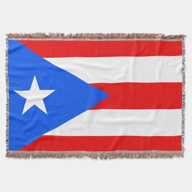 Puerto Rico Flag Throw Blanket (Front)
