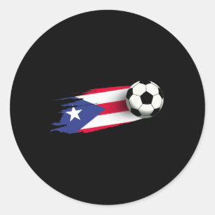 Puerto Rico Flag Top Puerto Rico Soccer Flag Puert Classic Round Sticker