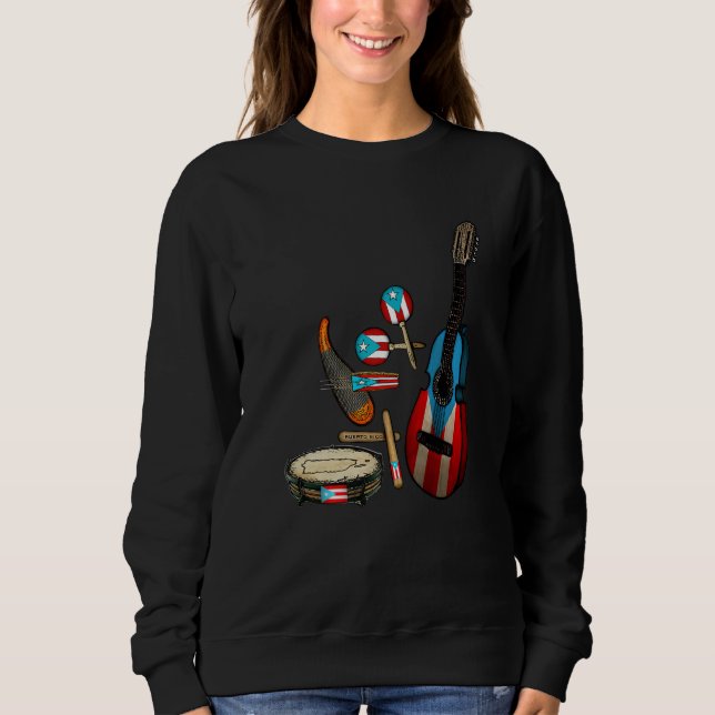Puerto Rico Flag Traditional Boricua Parranda Inst Sweatshirt (Front)