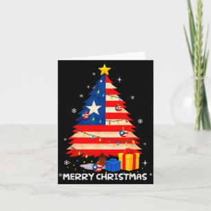 Puerto Rico Flag Tree Lights Christmas Pajamas -co Card