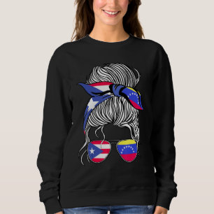 Puerto Rico Flag Venezuela Grown Women Girl Countr Sweatshirt
