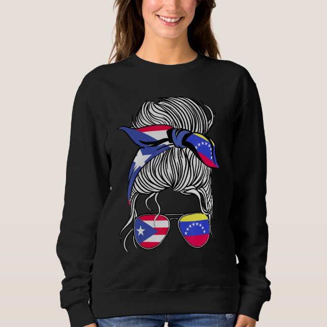 Puerto Rico Flag Venezuela Grown Women Girl Countr Sweatshirt (Front)