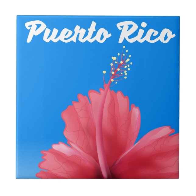 Puerto Rico Flor de maga travel poster Tile (Front)