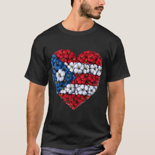 Puerto Rico Flowers Heart T-Shirt