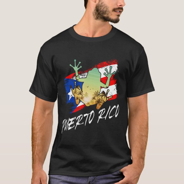 Puerto Rico Frog Puerto Rican Roots Coqui Taino Bo T-Shirt (Front)