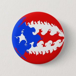 Puerto Rico Gnarly Flag 6 Cm Round Badge