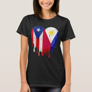 Puerto Rico Greece Flag Heart Citizen Grown Patrio T-Shirt