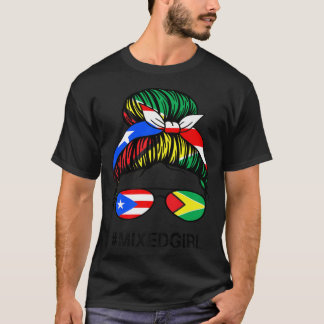Puerto Rico Guyana Flag Puerto Rican Guyanese Mess T-Shirt