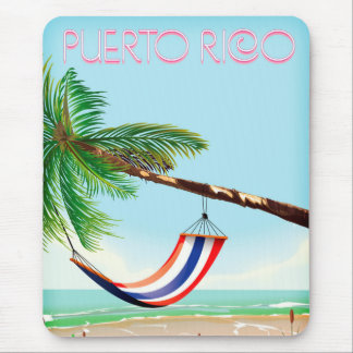 Puerto Rico Hammock travel poster Mouse Pad