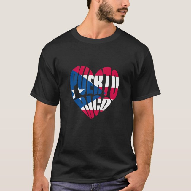 Puerto Rico Heart Flag Puerto Rican Boriquen Herit T-Shirt (Front)