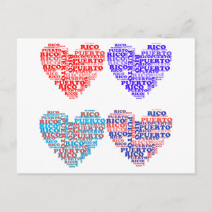 Puerto Rico Hearts Products Postcard