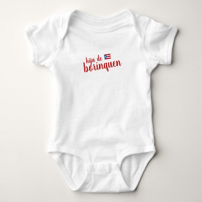 Puerto Rico Hija de Borinquen Girl Baby Bodysuit (Front)