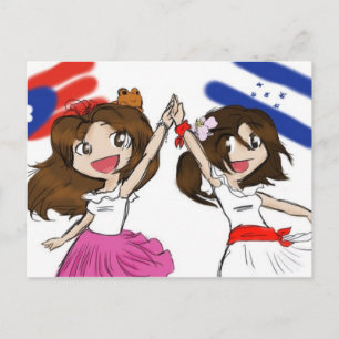 Puerto Rico & Honduras Anime Postcard