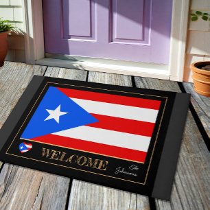 Puerto Rico house mat, Rican Flag sports / Welcome Doormat