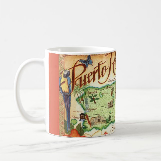 Puerto Rico Illustrated Map Mug (Left)