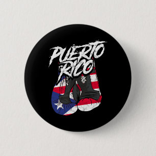 Puerto Rico In Boxing Gloves - Hispanic Boxing Fig 6 Cm Round Badge