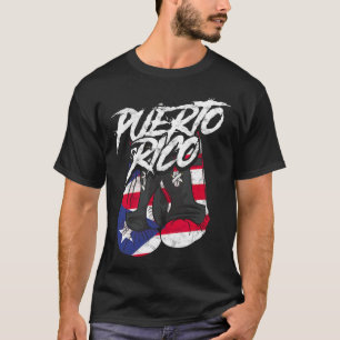 Puerto Rico In Boxing Gloves - Hispanic Boxing Fig T-Shirt