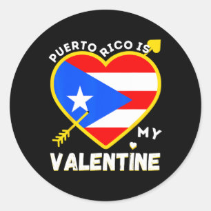 Puerto Rico Is My Valentine Valentine's Day Puerto Classic Round Sticker