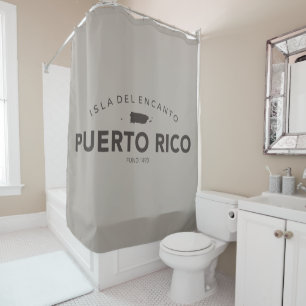 Puerto Rico Isla del Encanto Brown Shower Curtain