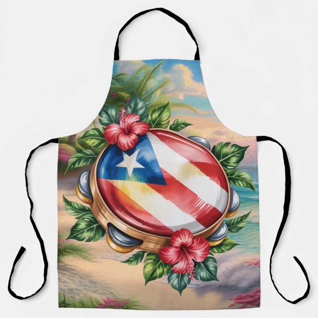 Puerto Rico Island Beach Music Apron (Front)