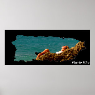 Puerto Rico Island Map Relaxing Poster