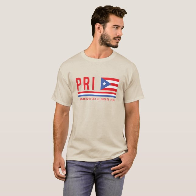 Puerto Rico ISO Code Alpha 3 Design T-Shirt (Front Full)