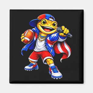 Puerto rico kids girl flag music coqui frog funny magnet