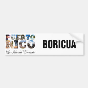 Puerto Rico La Isla Del Encanto Boricua Bumper Sticker