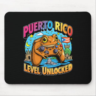 Puerto Rico Level Unlocked Gamer Coqui Frog  Mouse Pad