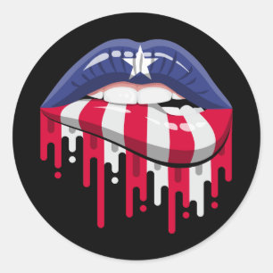 Puerto Rico lips pride root flag Classic Round Sticker