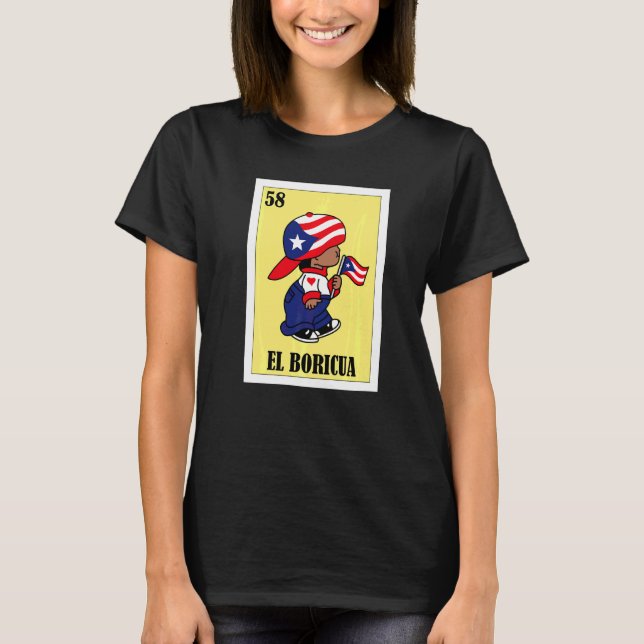 Puerto Rico Lottery Design  Mexican Bingo El Boric T-Shirt (Front)
