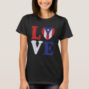 Puerto Rico Love Flag Heart Flag Puerto Rican T-Shirt
