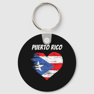 Puerto Rico Love Heart Flag Gift Puerto Rican Rais Key Ring