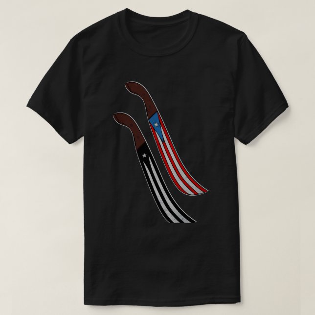 Puerto Rico Machete Flags  T-Shirt (Design Front)