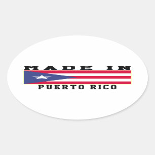 Puerto Rico Made In Designs Oval Sticker