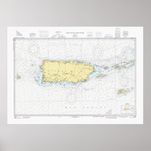 Puerto Rico Map (1981) Island of Enchantment Chart