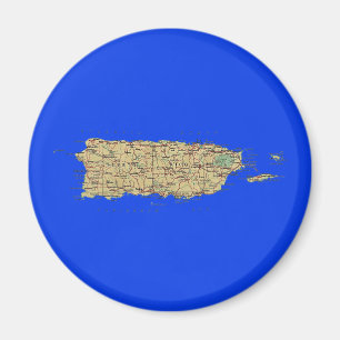Puerto Rico Map Magnet
