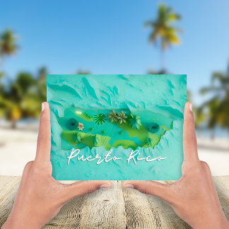 Puerto Rico Map Postcard