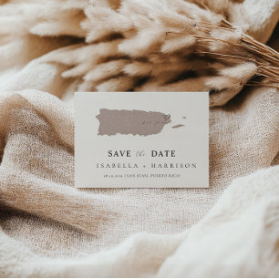 Puerto Rico Map Save the Date Template